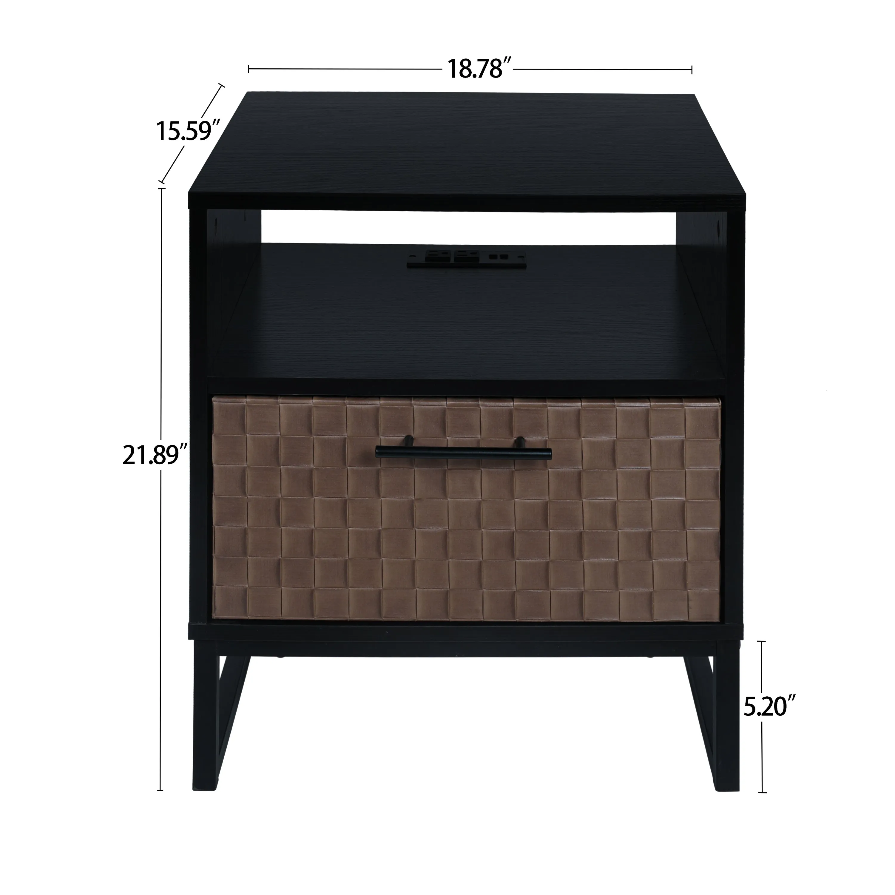 1 door nightstand, with socket, Modern Night Stand for bedroom, living room