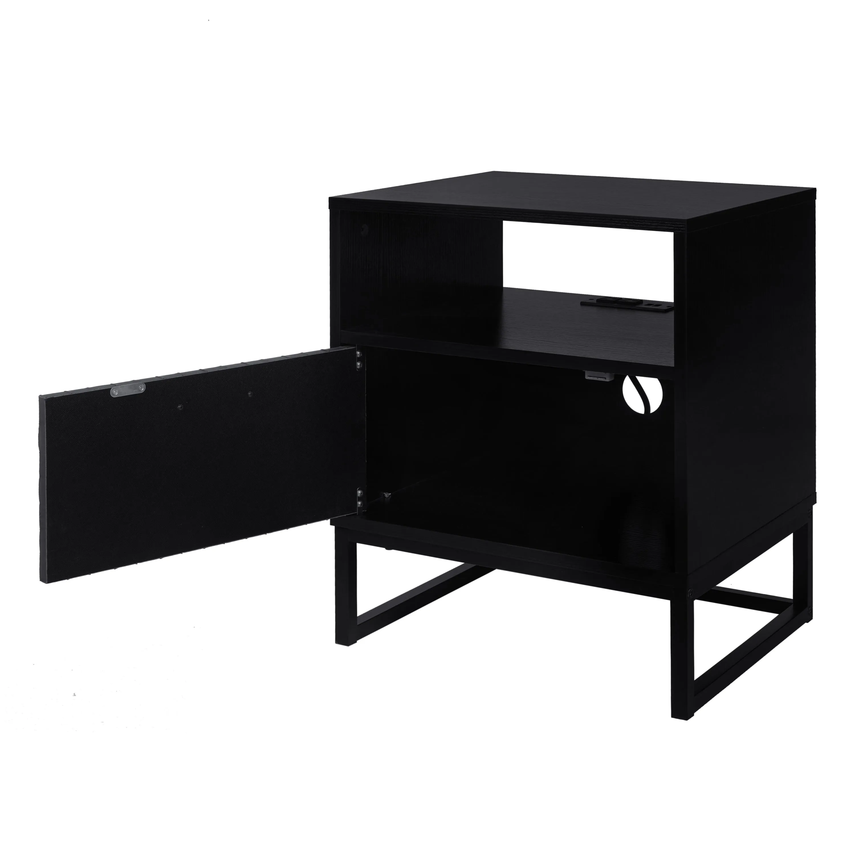1 door nightstand, with socket, Modern Night Stand for bedroom, living room