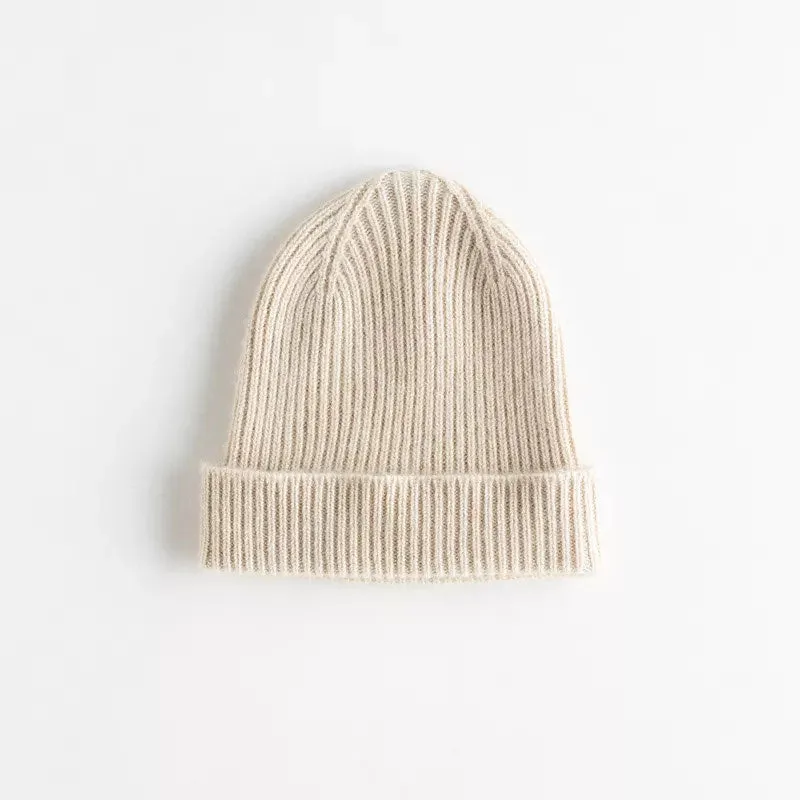 Beige Cashmere Beanie