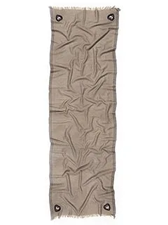 EMBROIDERED CASHMERE SCARF "SOUL" IN BROWN