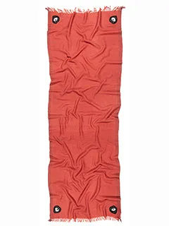 EMBROIDERED CASHMERE SCARF "SOUL" IN ORANGE/BORDEAUX