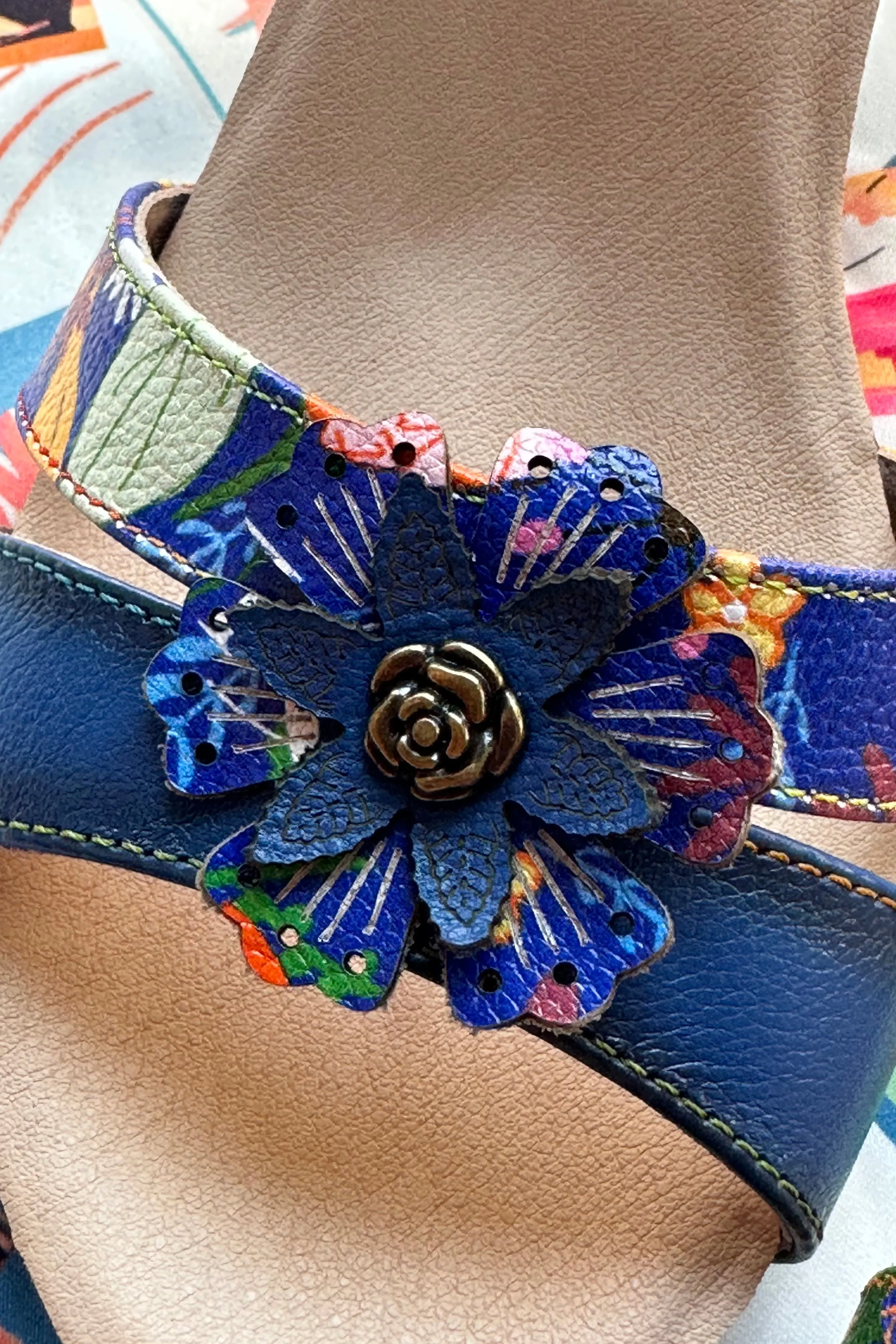 Final Sale Blue Floral Daphne Sandals by Chelsea Crew