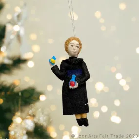 Handmade Felted Ornament - Marie Curie