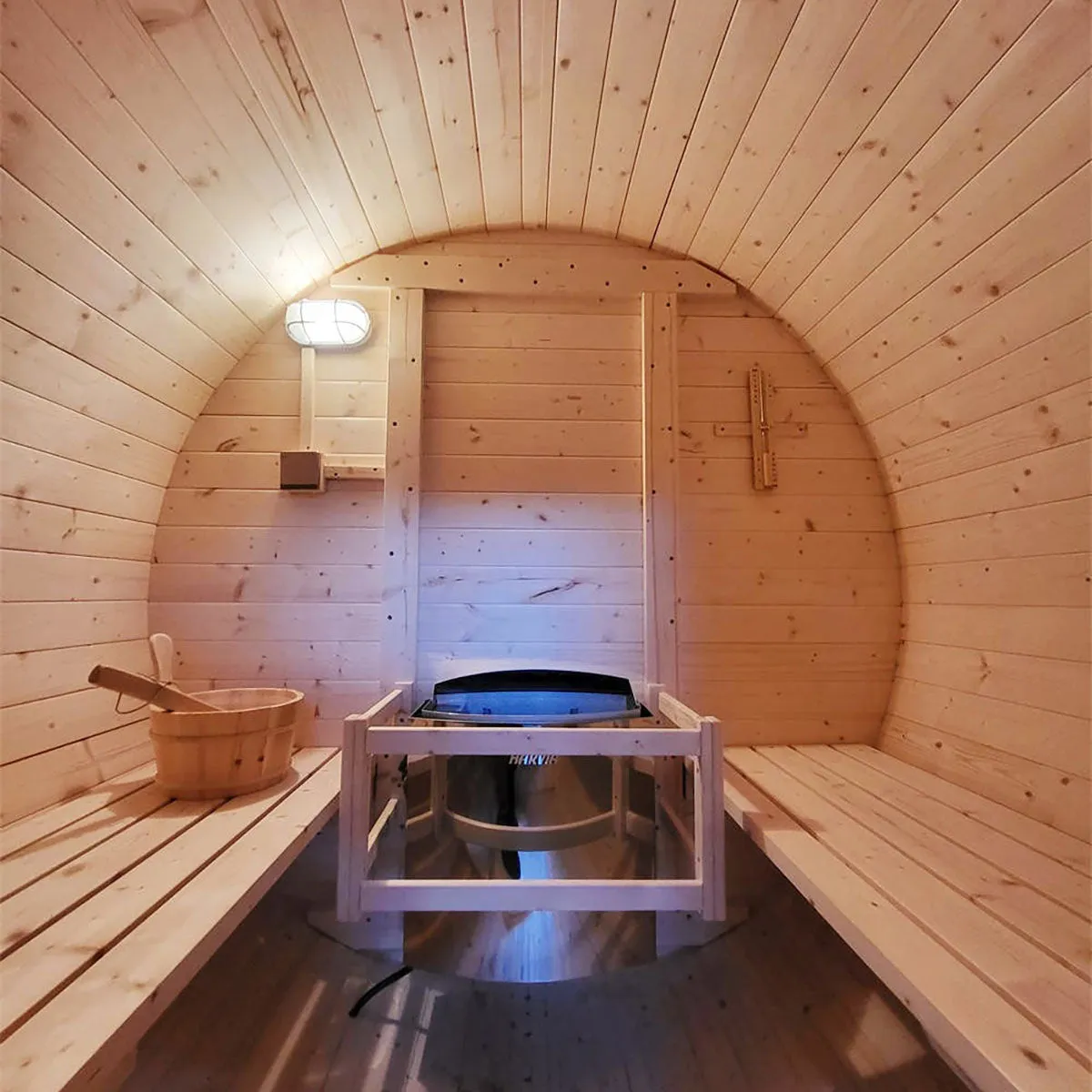 Kylin® Sauna - 4 Person Outdoor Barrel Sauna NYS-8M2 With Covered Porch