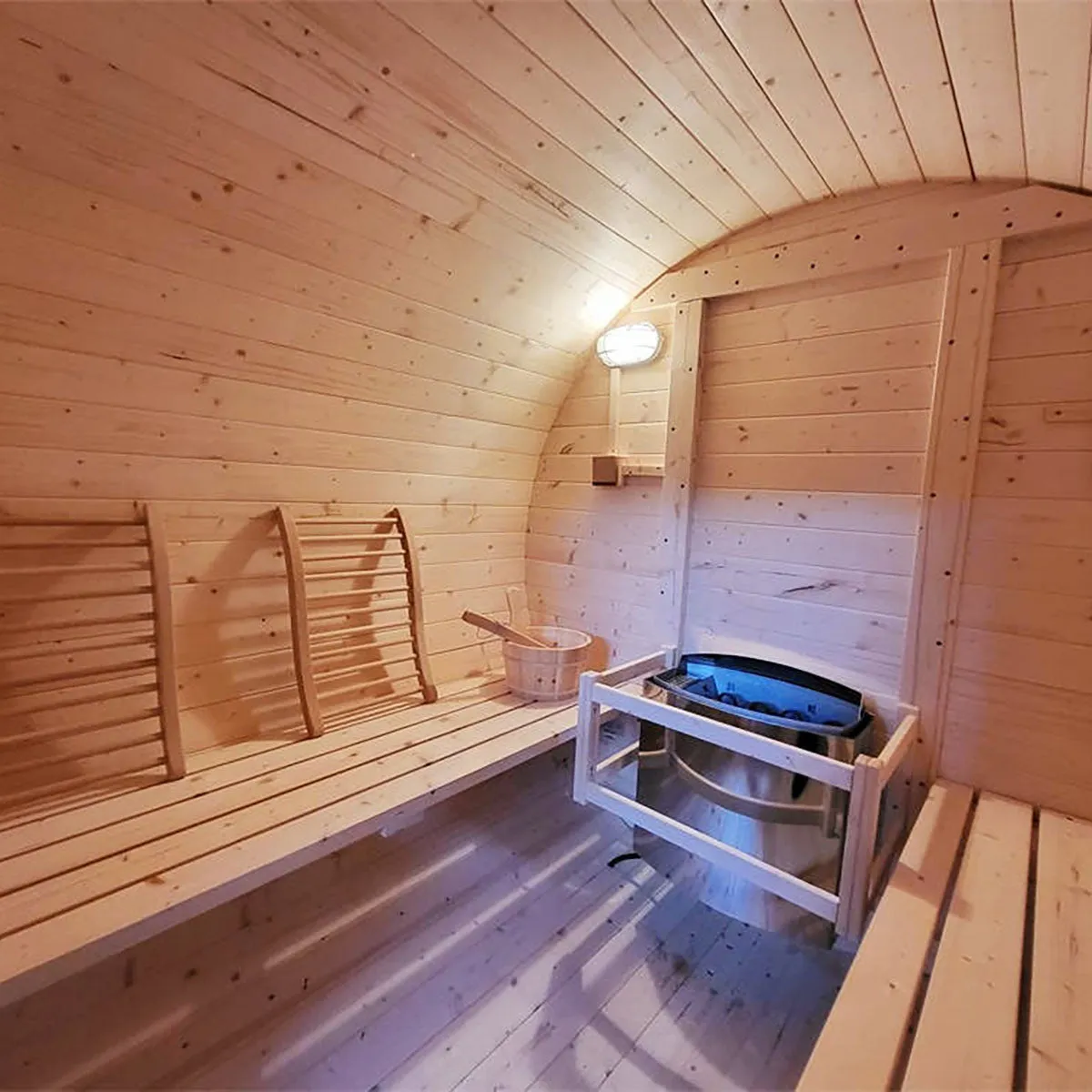 Kylin® Sauna - 4 Person Outdoor Barrel Sauna NYS-8M2 With Covered Porch