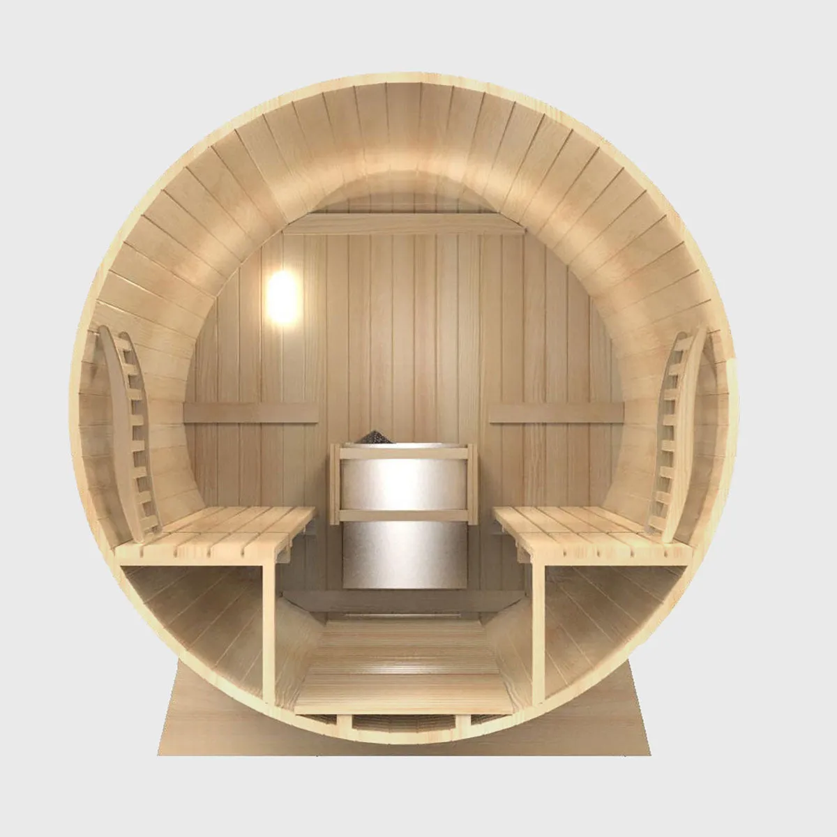 Kylin® Sauna - 4 Person Outdoor Barrel Sauna NYS-8M2 With Covered Porch
