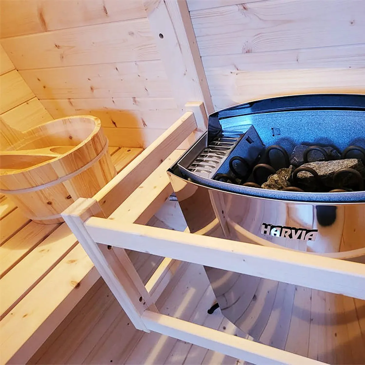 Kylin® Sauna - 4 Person Outdoor Barrel Sauna NYS-8M2 With Covered Porch