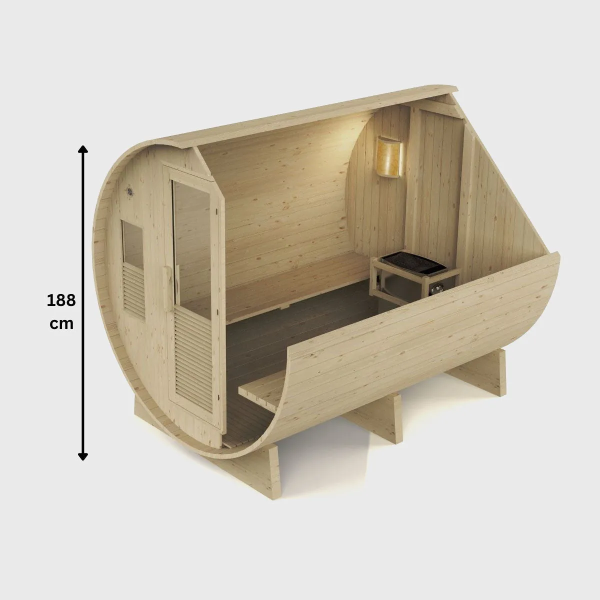 Kylin® Sauna - 6-8 Person Outdoor Barrel Sauna NYS-8MC