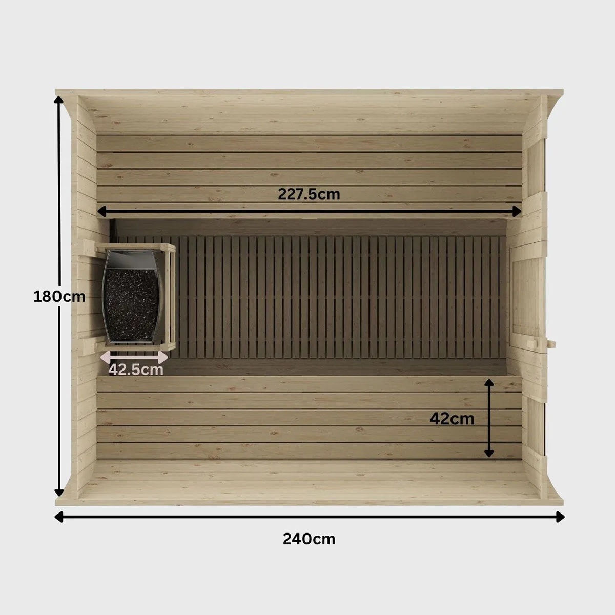 Kylin® Sauna - 6-8 Person Outdoor Barrel Sauna NYS-8MC