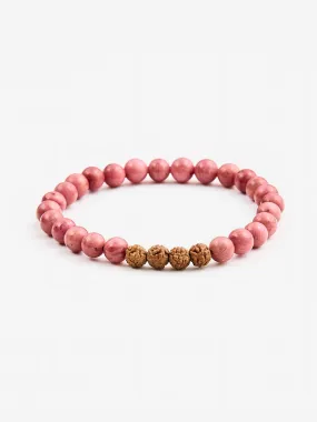 Mala Bead Bracelet - Pink Rhodonite