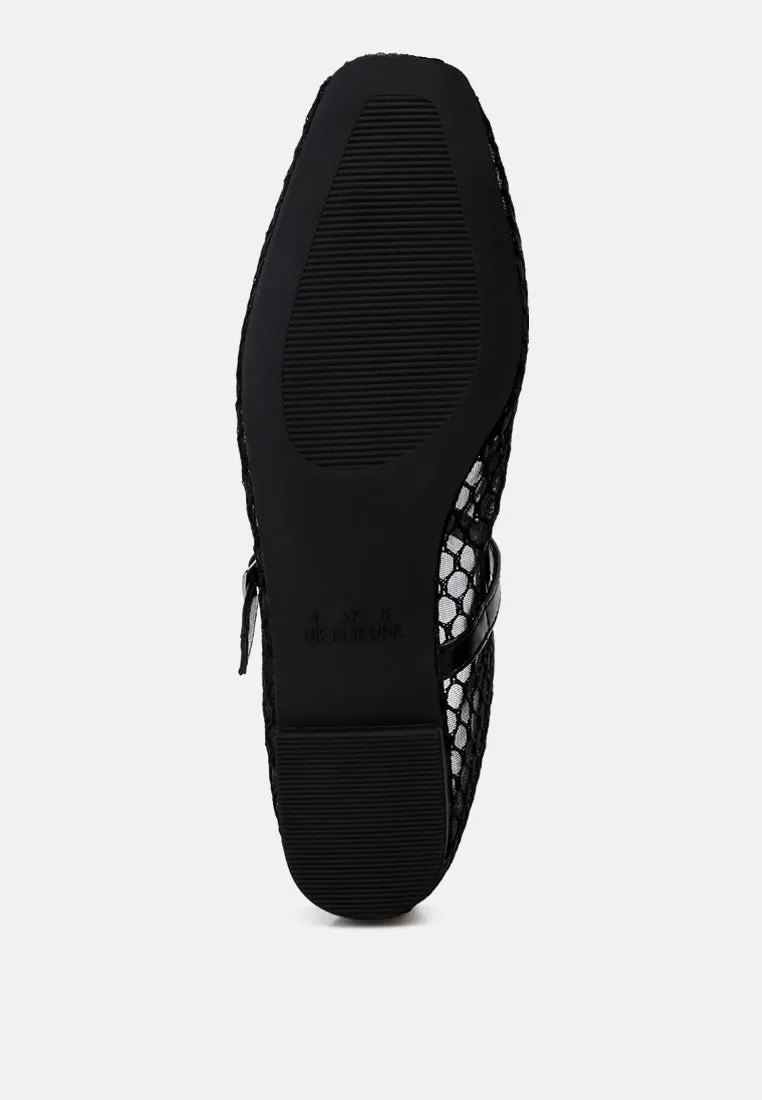 Mesh Mary Jane Flat By Ruw