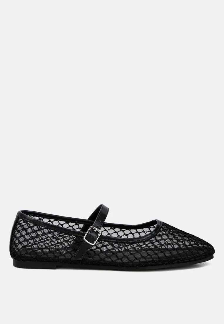 Mesh Mary Jane Flat By Ruw