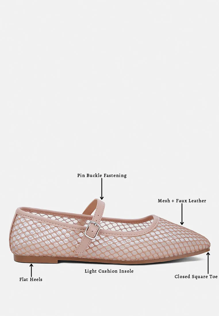 Mesh Mary Jane Flat By Ruw