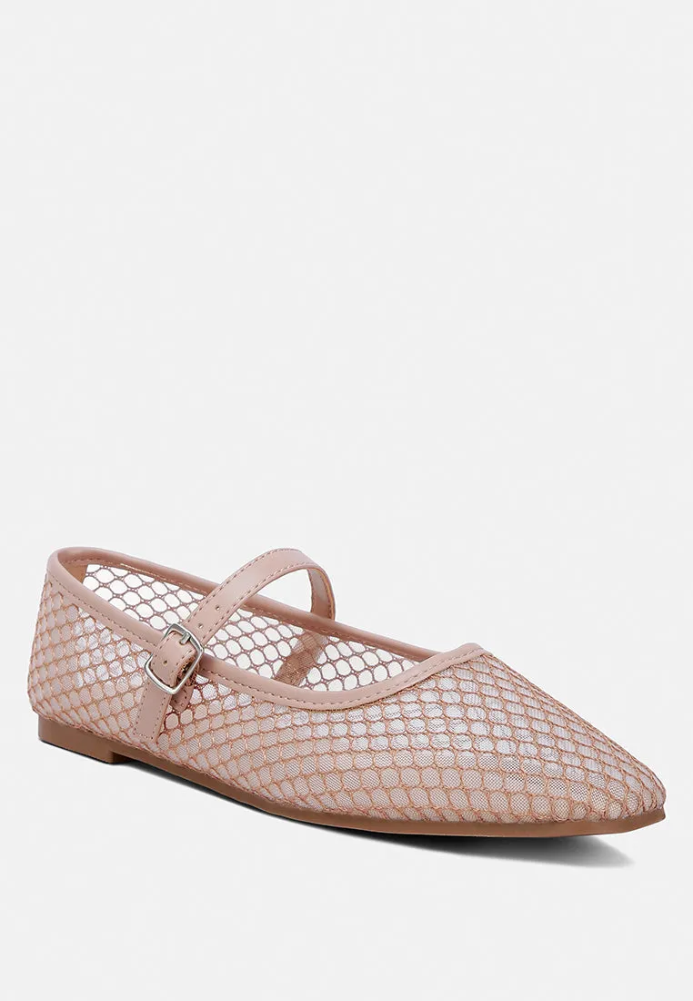 Mesh Mary Jane Flat By Ruw