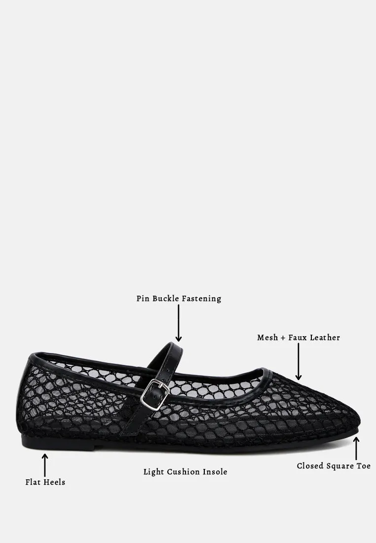 Mesh Mary Jane Flat By Ruw