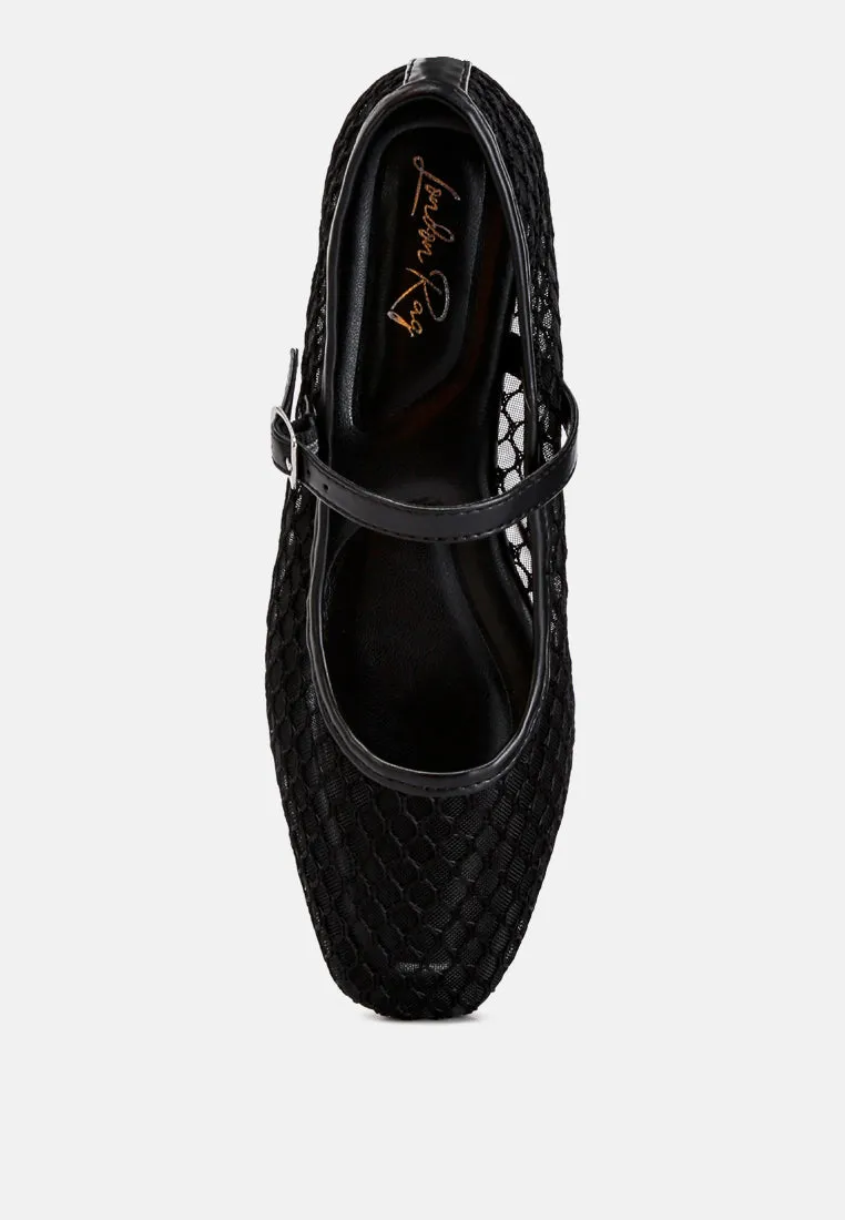 Mesh Mary Jane Flat By Ruw