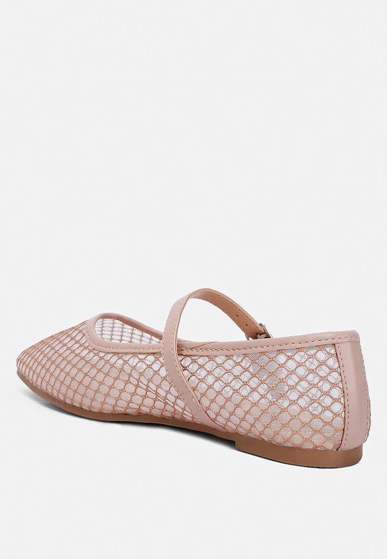 Mesh Mary Jane Flat By Ruw
