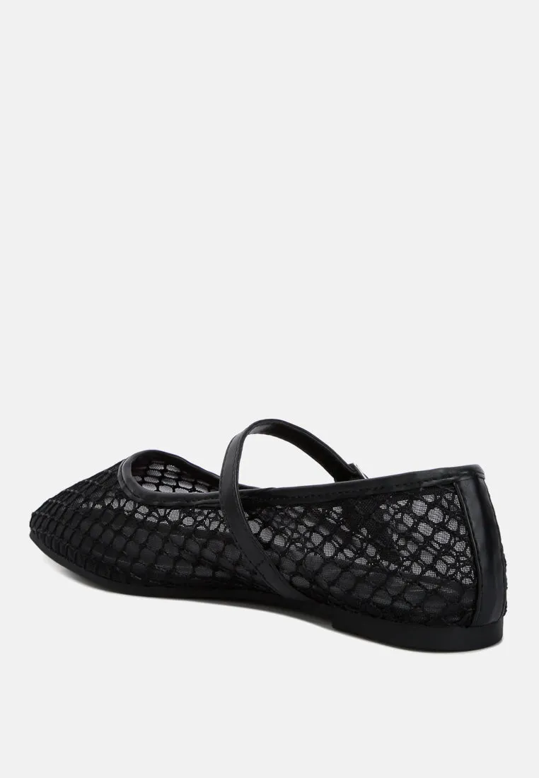 Mesh Mary Jane Flat By Ruw