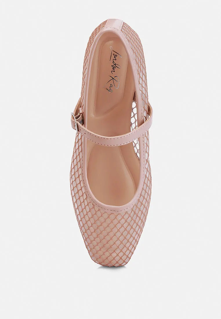 Mesh Mary Jane Flat By Ruw