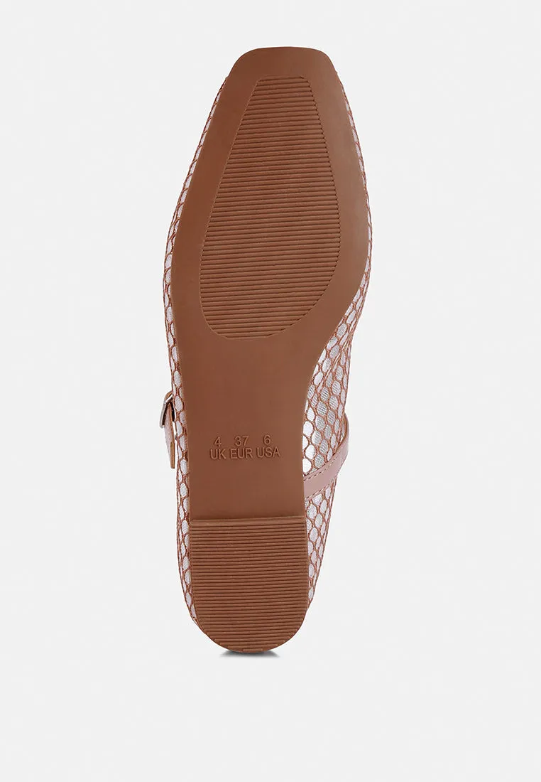 Mesh Mary Jane Flat By Ruw