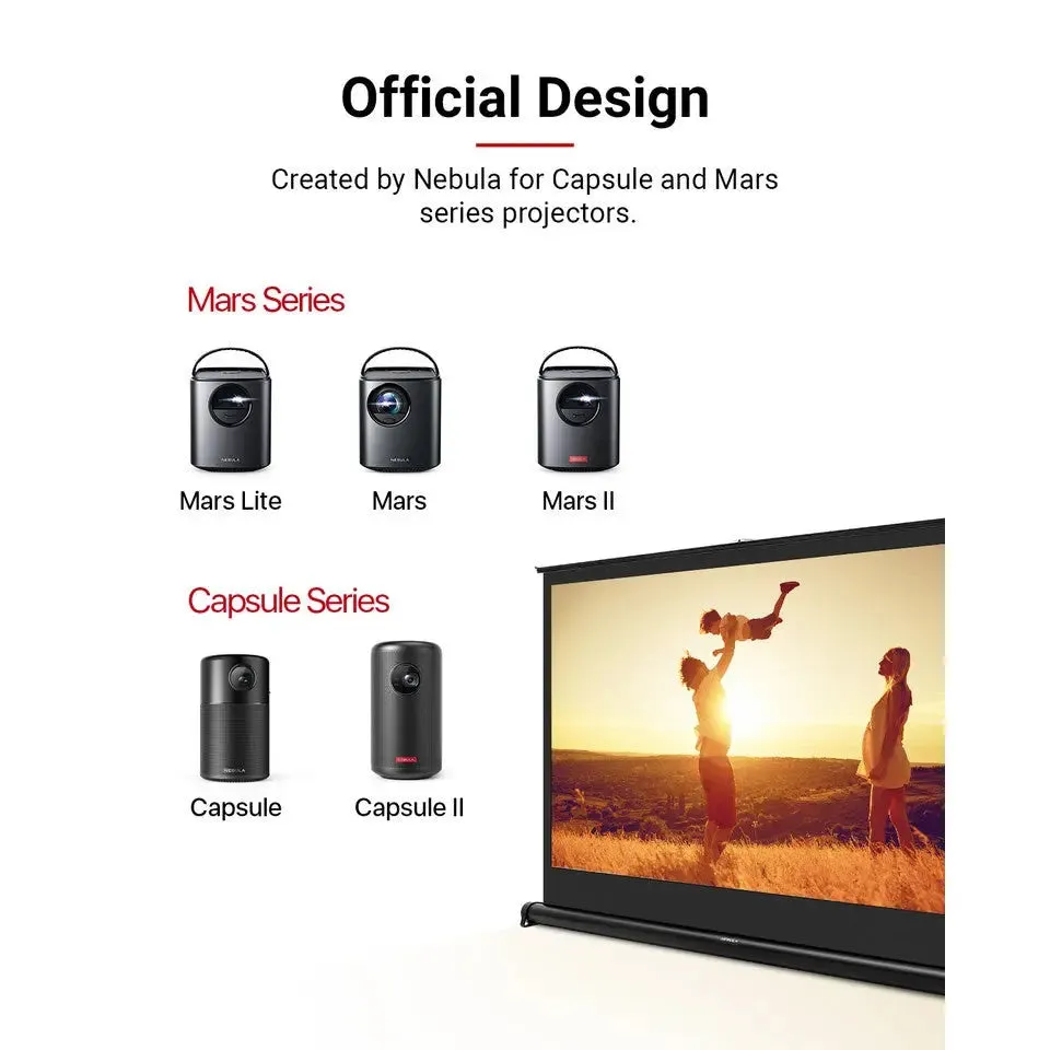 Nebula 40-inch Retractable Portable Projector Screen D0113