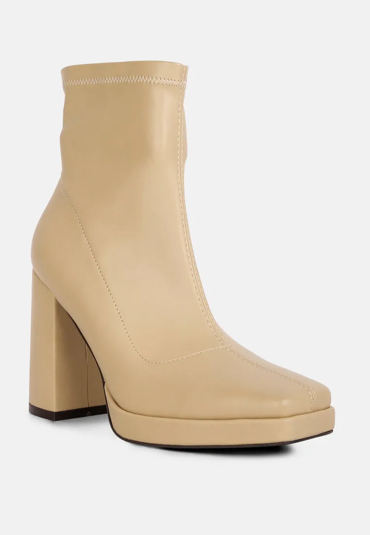 Tintin Square Toe Ankle Heeled Boots By Ruw