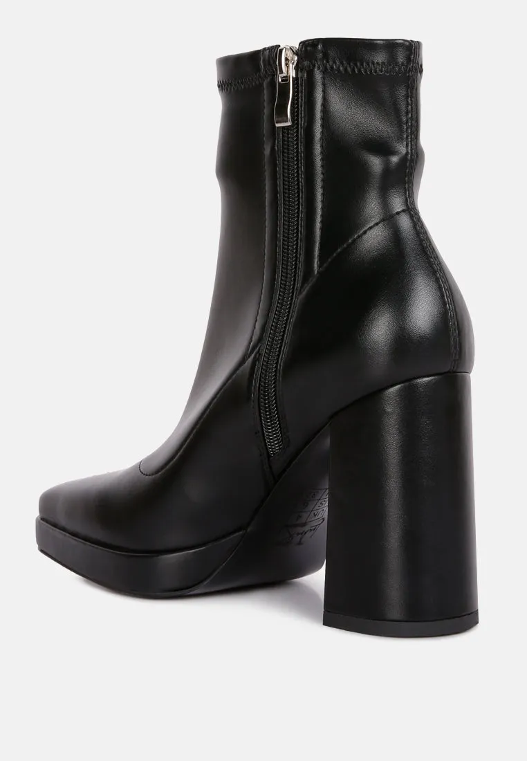 Tintin Square Toe Ankle Heeled Boots By Ruw