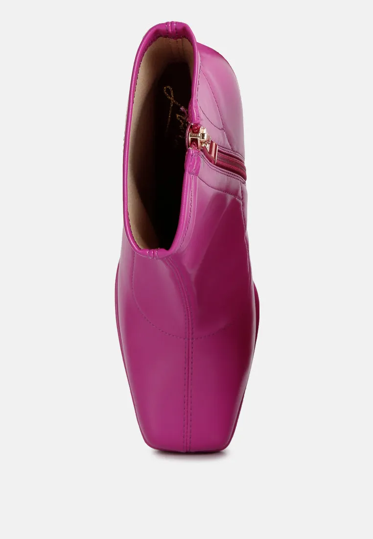 Tintin Square Toe Ankle Heeled Boots By Ruw
