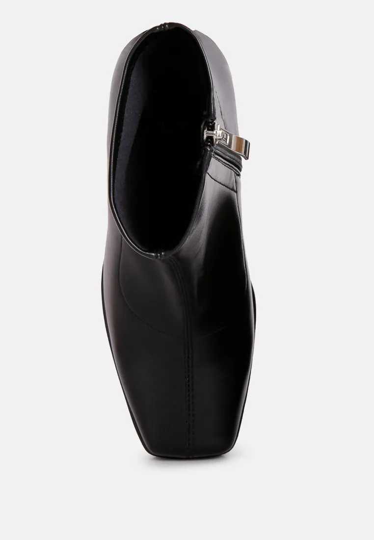 Tintin Square Toe Ankle Heeled Boots By Ruw