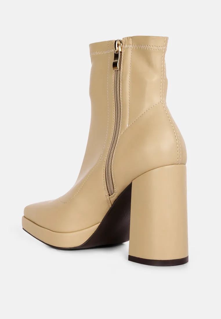 Tintin Square Toe Ankle Heeled Boots By Ruw