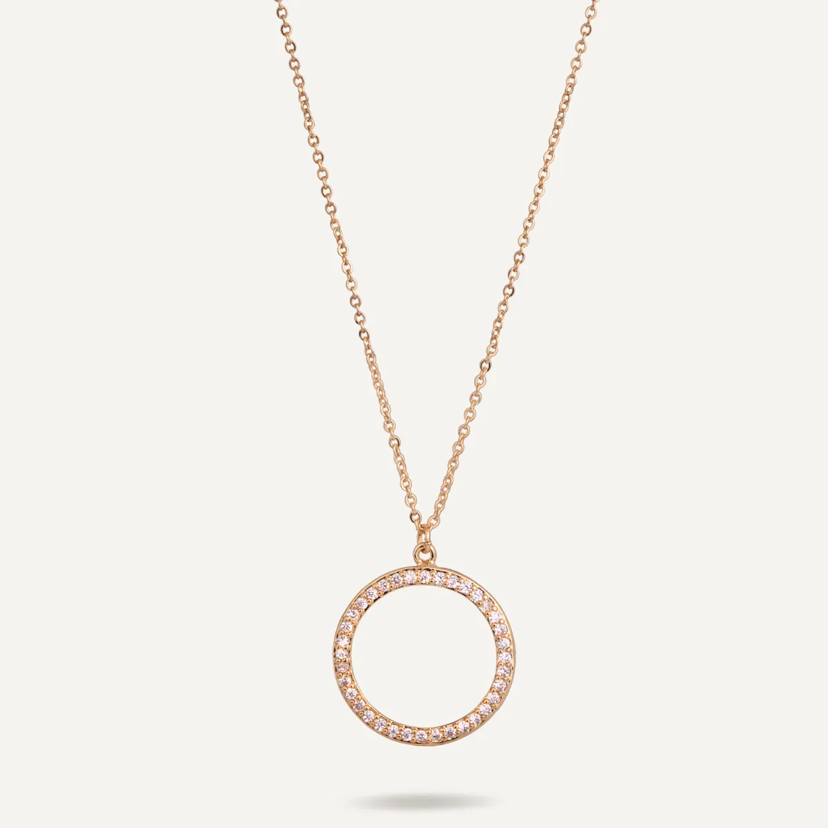 Vivienne Circle Pendant Necklace In Gold-Tone