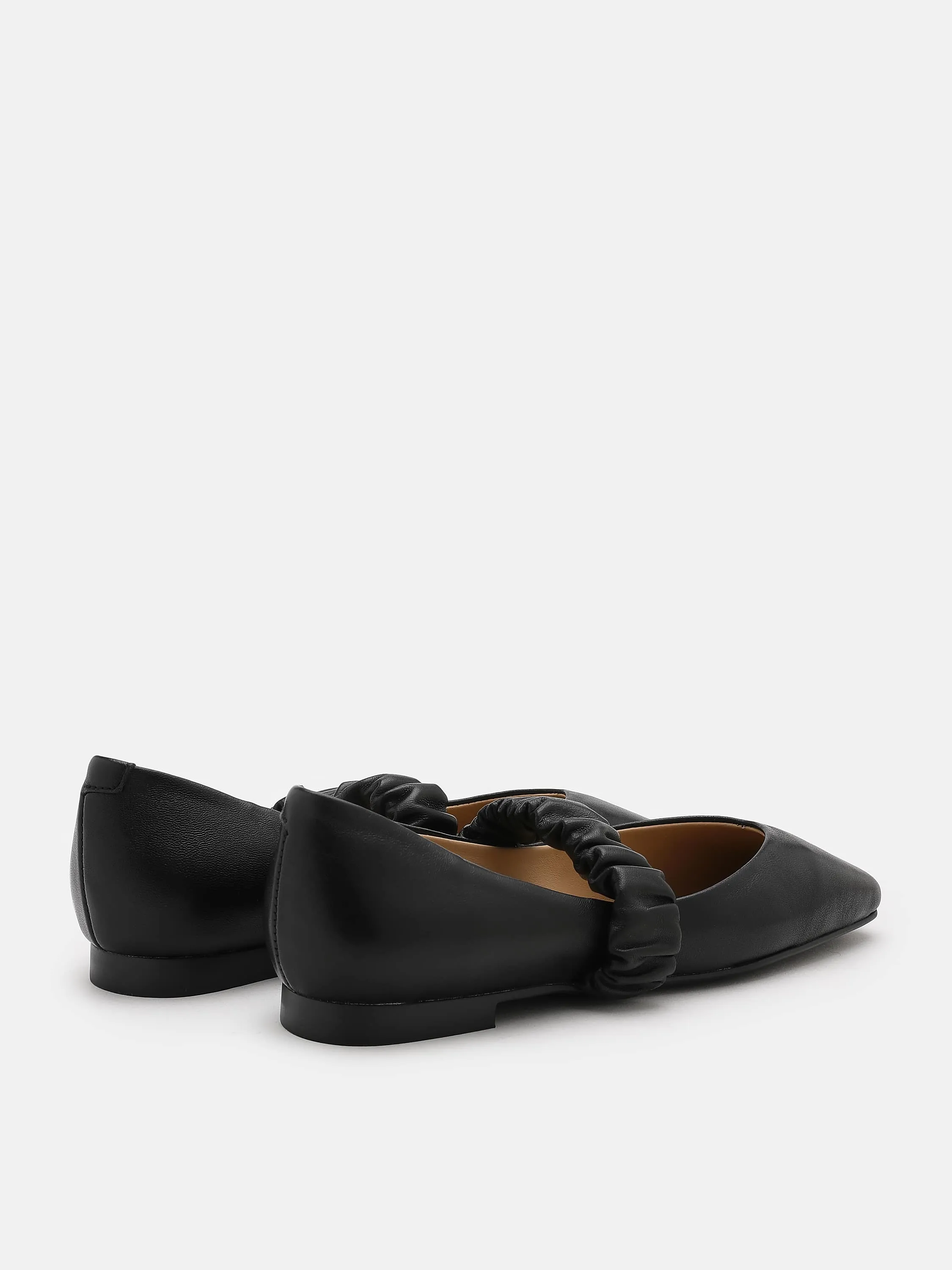 Zion Ruched Leather Band Ballet Flats